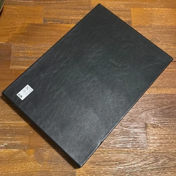 H&M black faux leather tray . New.